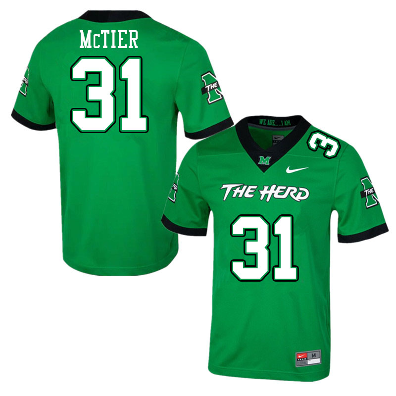 Men #31 Joshua McTier Marshall Thundering Herd College Football Jerseys Sale-Green